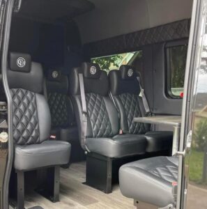 12 passengers Mercedes Sprinter shuttle interior12 passengers Mercedes Sprinter shuttle interior