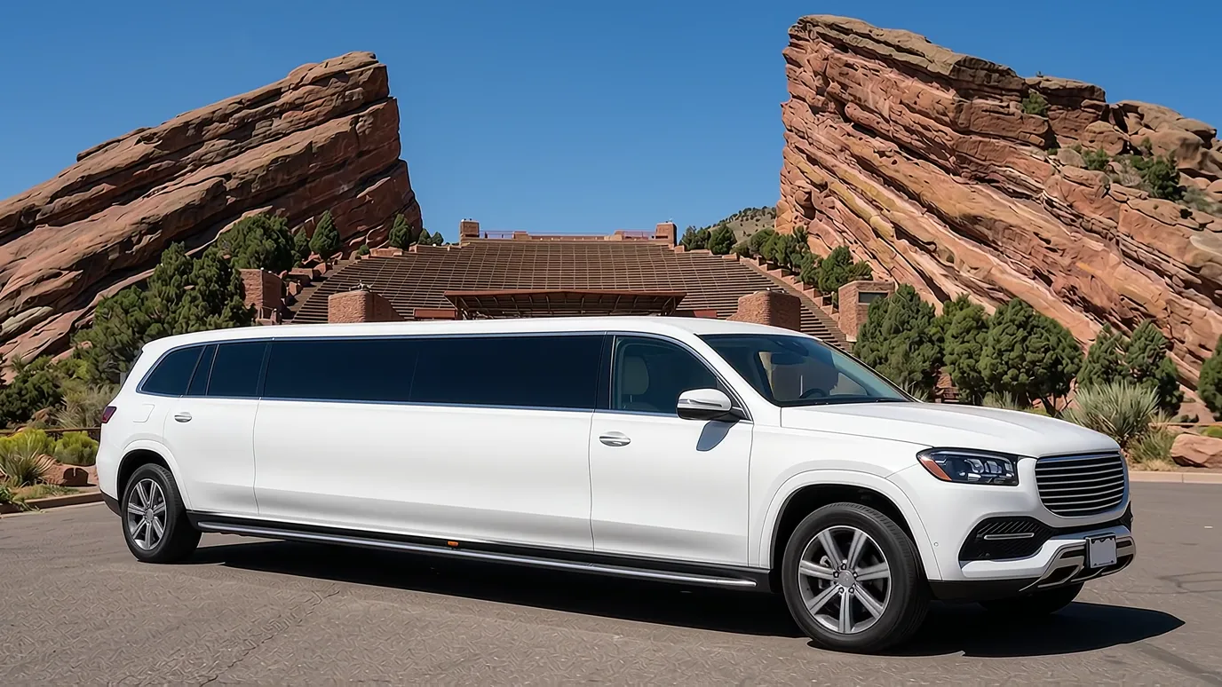 Woody Creek Colorado white Mercedes GLS 18 passenger stretch limo